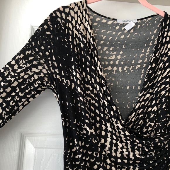 MAXMARA Stretch Jersey Faux Wrap Top M - Picture 4 of 10